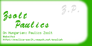 zsolt paulics business card